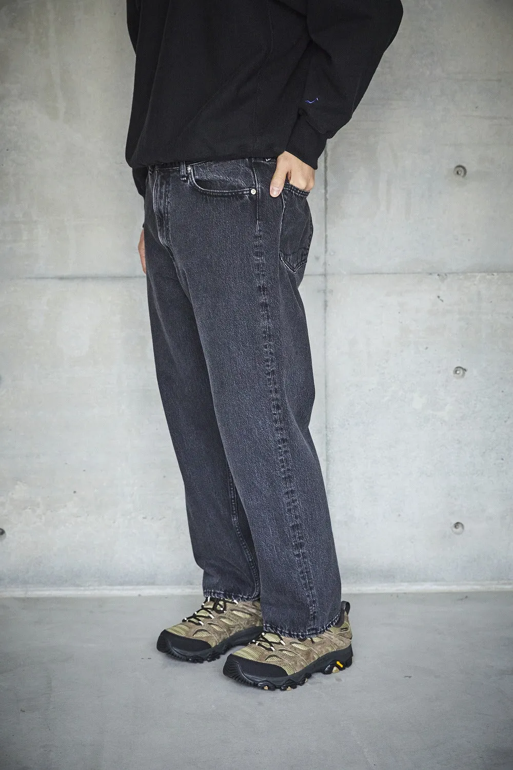 101 Dad Fit Denim Jeans - Black Denim Stonewash