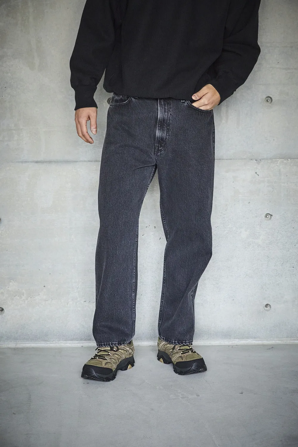 101 Dad Fit Denim Jeans - Black Denim Stonewash