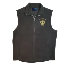 33rd Degree Mason - Men's Black Microfleece Vest - Wings Down