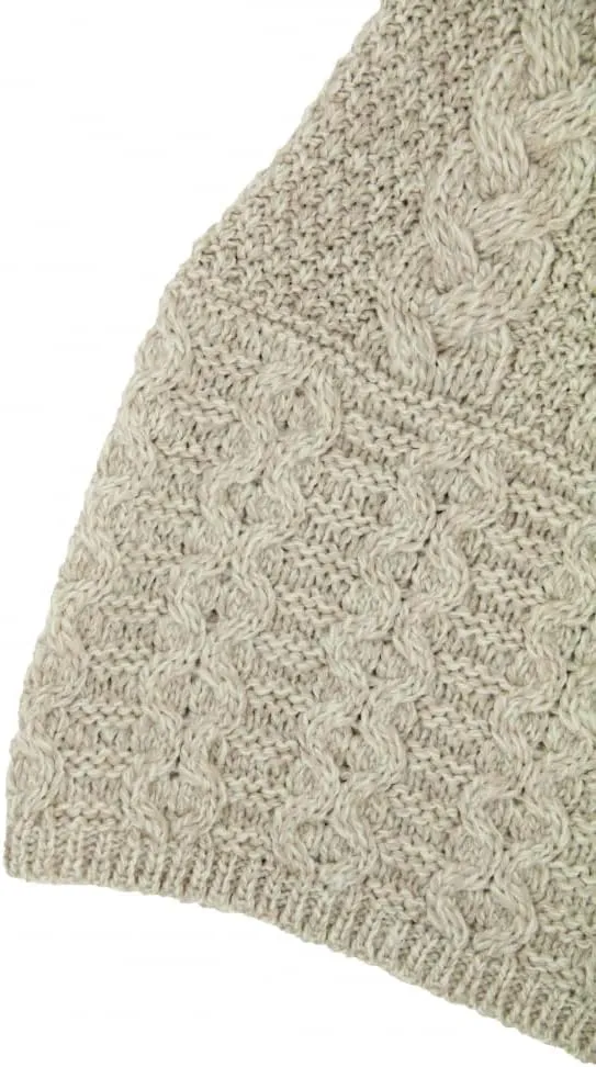 Aran Crafts Women's Irish Cable Knitted Wool Hooded Zip Coat (100% Merino Wool)
