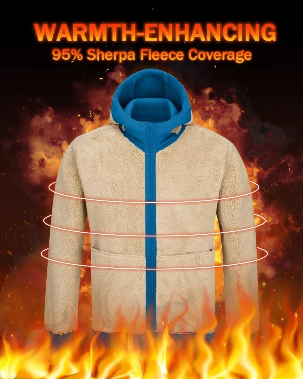 Boladeci Men's Sherpa Lined Hoodie Jacket Winter Warm Heavy Weight Zip Up Hooded Sweatshirt Thick Fleece Coats