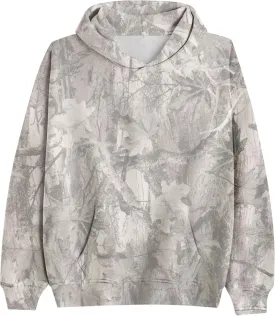 Camo Hoodie for Men Women Oversized Fleece Maple Leaf Hooded Sweatshirt Graphic Print Pullover Hoodies with Pocket
