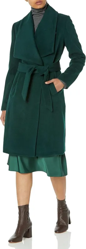 Cole Haan womens Belted Wool Classically Elegant Coat for Year-round Style (Standard and Plus Size