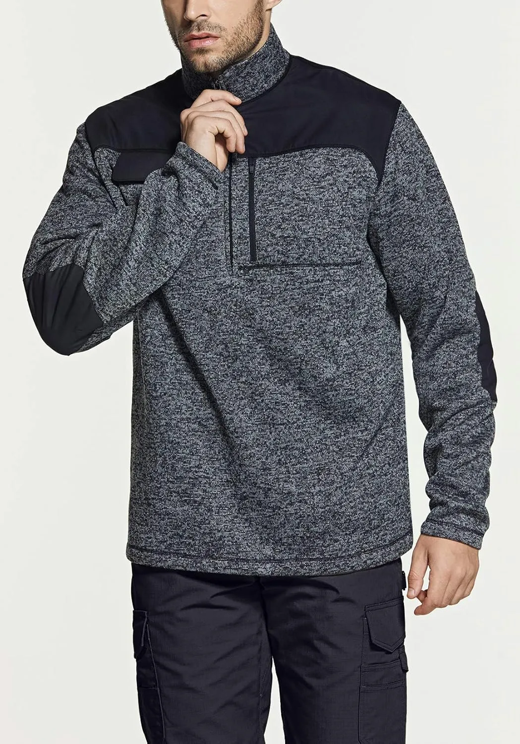 CQR Men's Thermal Fleece Half Zip Pullover, Winter Outdoor Warm Sweater, Lightweight Long Sleeve Sweatshirt