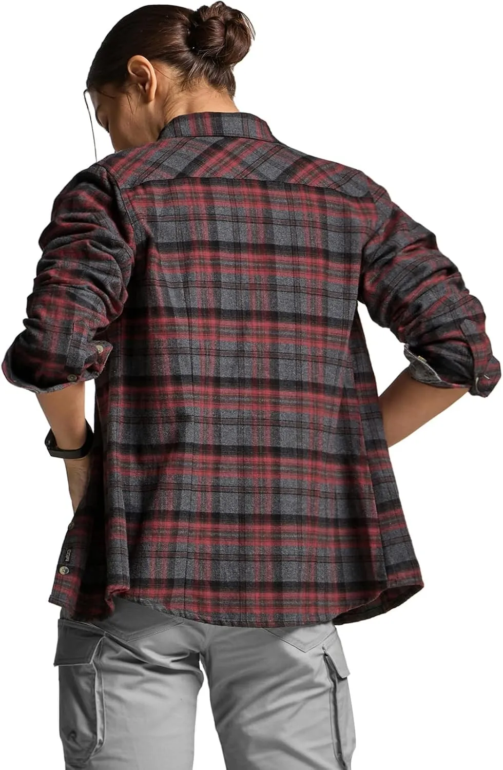 CQR Women's Plaid Flannel Shirt Long Sleeve, All-Cotton Soft Brushed Casual Button Down Shirts