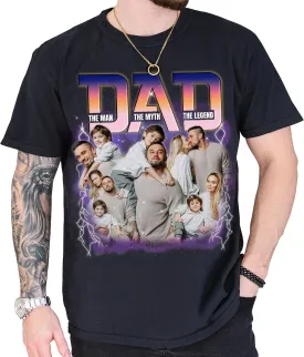 Custom Dad Shirt Personalized Picture T-Shirt for Men for New Dad Daddy Gift for Grandpa