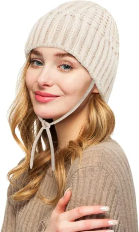 DOCILA Winter Beanie for Women Soft Slouchy Earflap Knit Skull Hats Stretch Warm Outdoor Snow Ski Caps