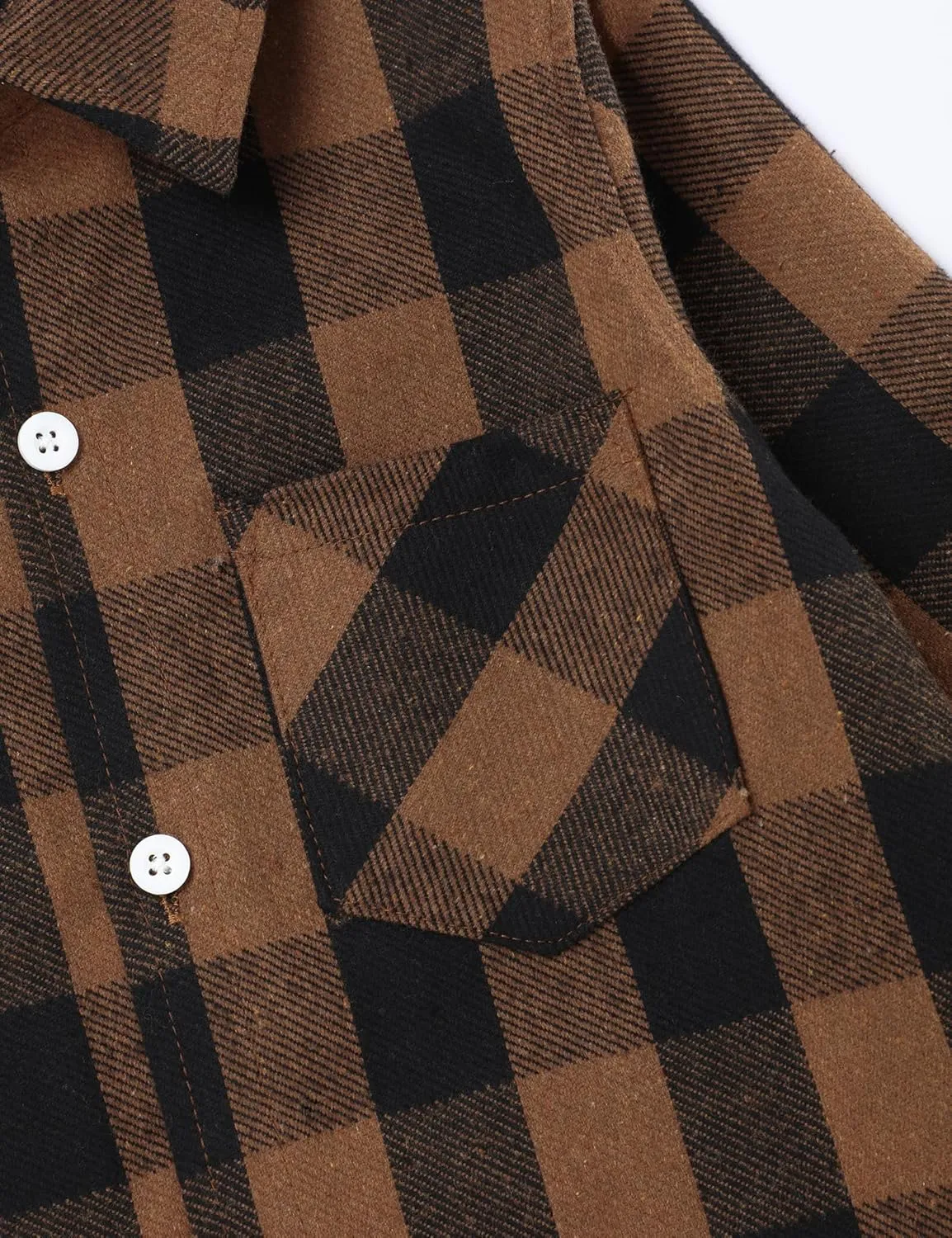 Fuermos Mens & Boys Plaid Flannel Button-Down Shirts Long Sleeve Family Matching Tops