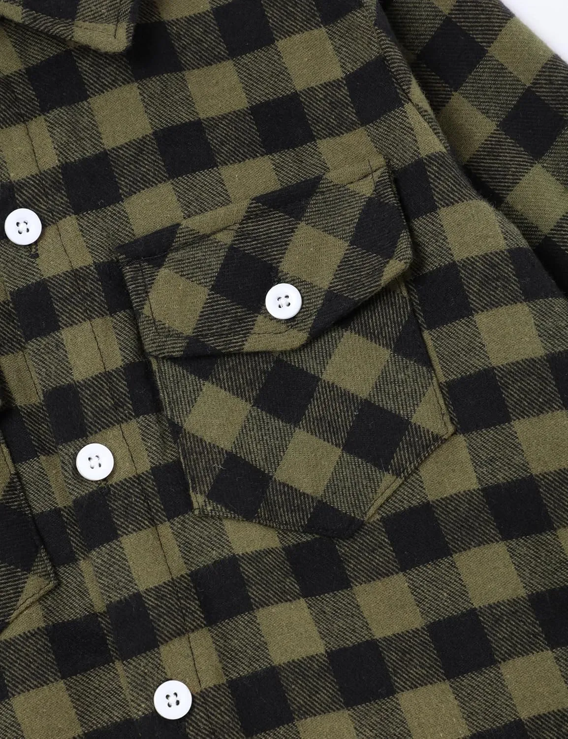 Fuermos Mens & Boys Plaid Flannel Button-Down Shirts Long Sleeve Family Matching Tops