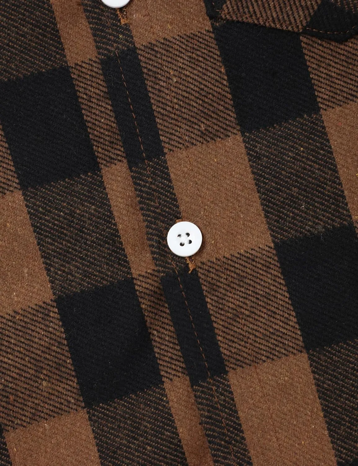 Fuermos Mens & Boys Plaid Flannel Button-Down Shirts Long Sleeve Family Matching Tops