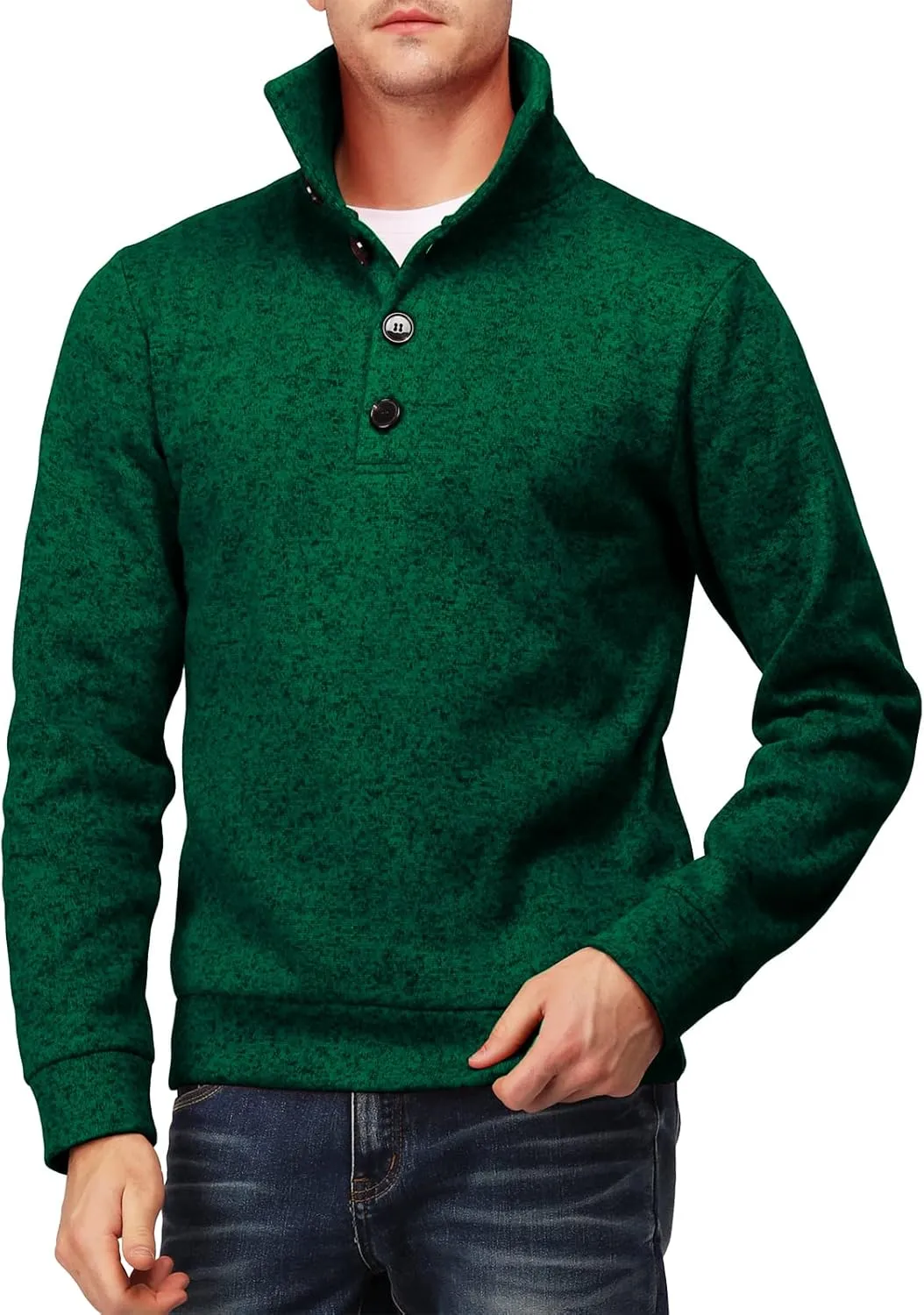 H2H Mens Casual Slim Fit Pullover Sweatshirts Knitted Shirts Napping Inside