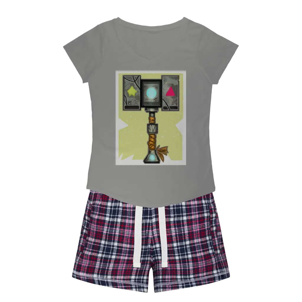 Hammer Women's Sleepy Tee and Flannel Short