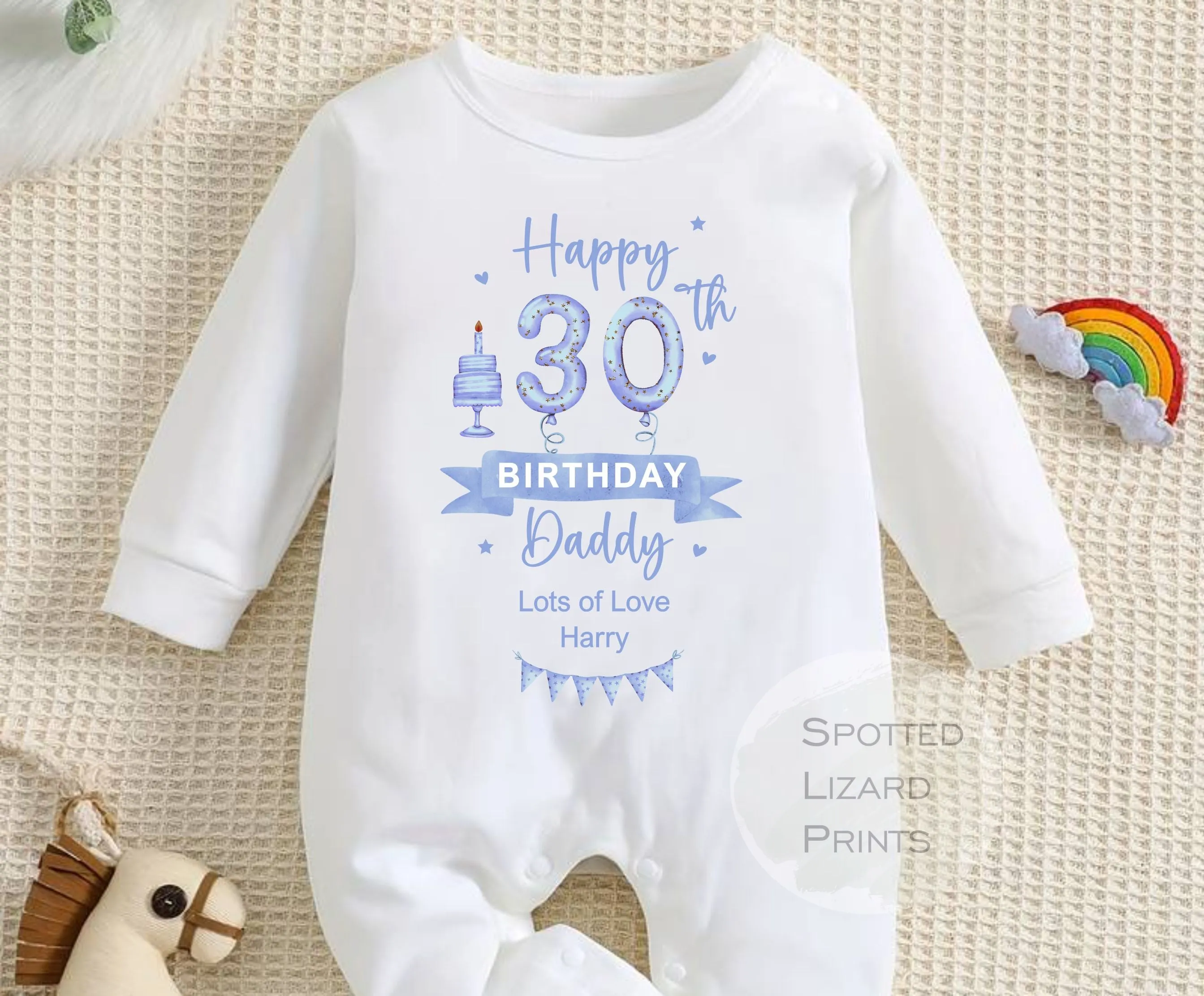 Happy 30th, 40th, 50th, 60th Birthday DADDY Baby Boy Outfit (First Birthday 1st Birthday Daddy Dad Birthday l New Dad Gift | Love My Dad)
