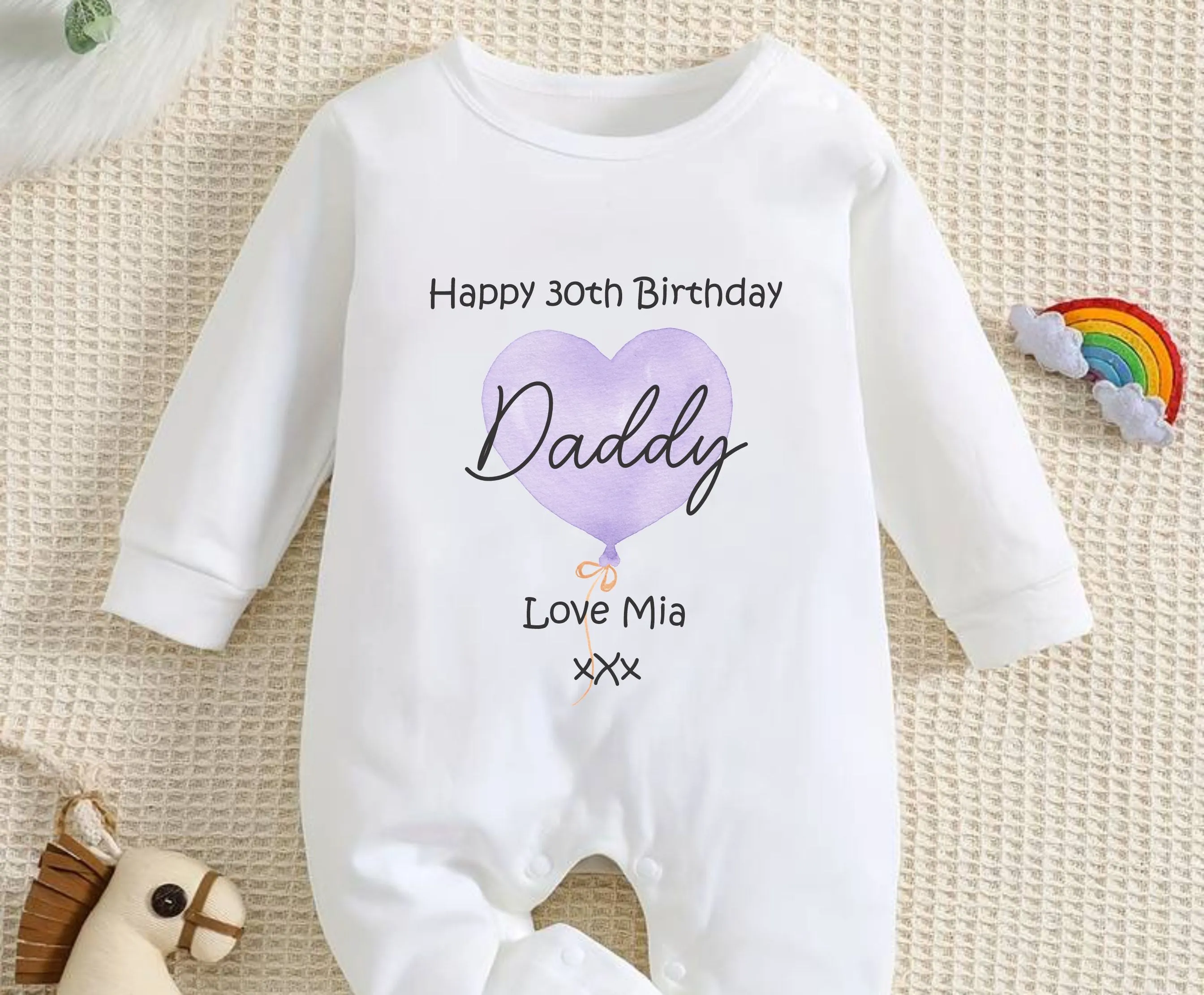 Happy 30th Birthday DADDY Baby Outfit (First Birthday 1st Birthday Daddy Dad Birthday l New Dad Gift | Love My Dad)
