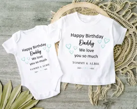 Happy Birthday DADDY Baby Outfit (First Birthday 1st Birthday Daddy Dad Birthday l New Dad Gift)