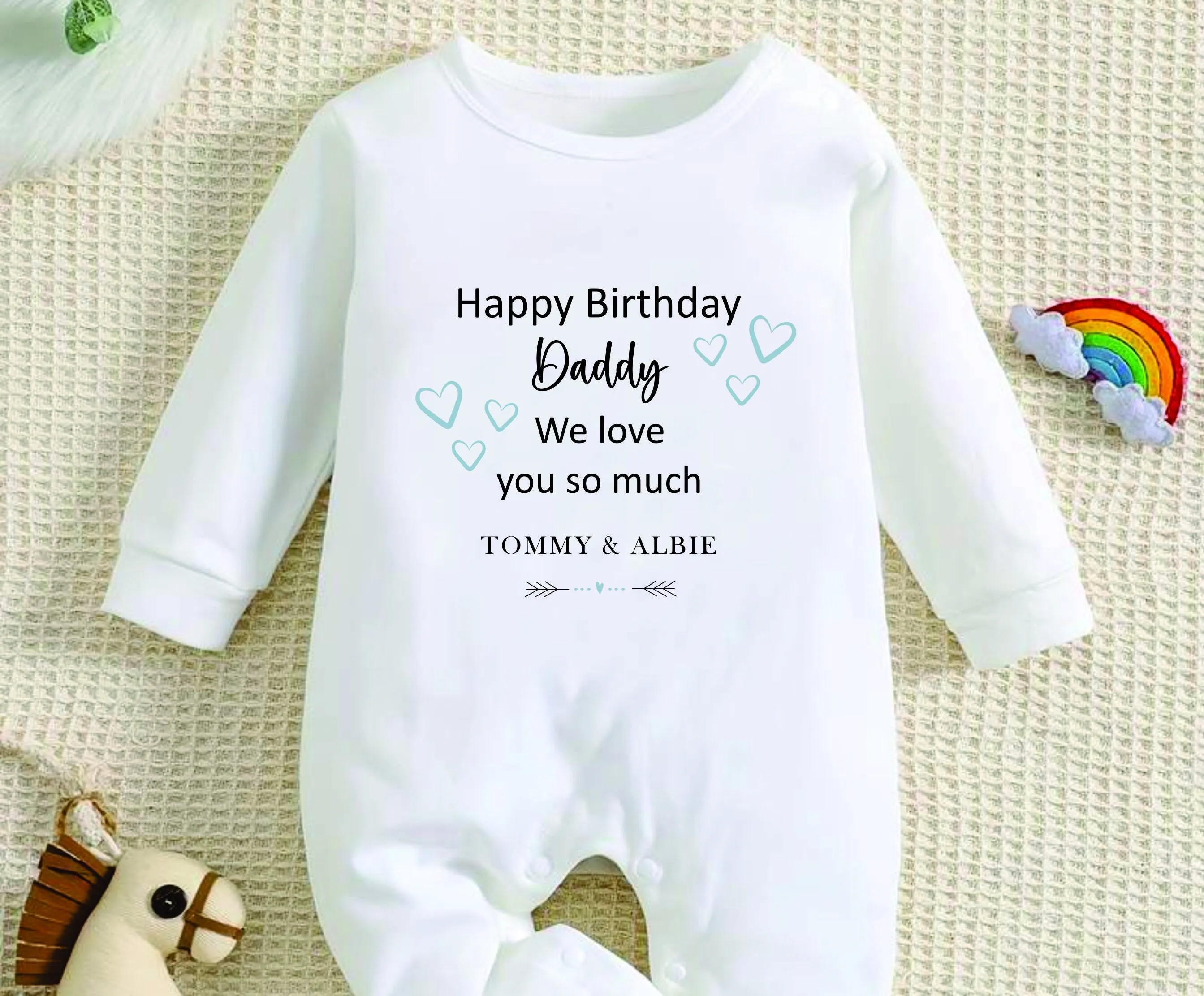 Happy Birthday DADDY Baby Outfit (First Birthday 1st Birthday Daddy Dad Birthday l New Dad Gift)