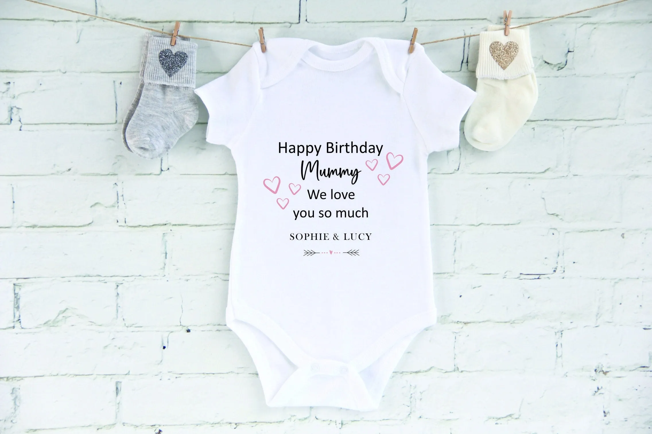Happy Birthday MUMMY Baby Outfit (First Birthday 1st Birthday Mummy Mum Birthday l New Mum Gift)