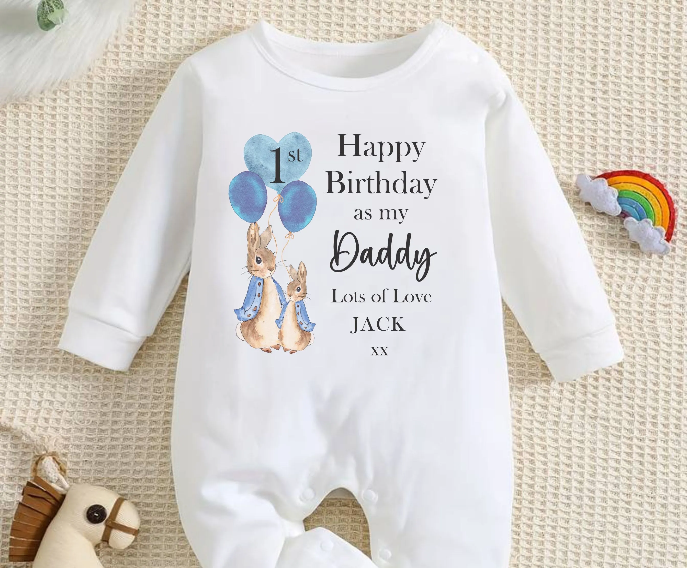 Happy First Birthday Mummy Baby Outfit (First Birthday 1st Birthday Daddy Dad Birthday l New Dad Gift)