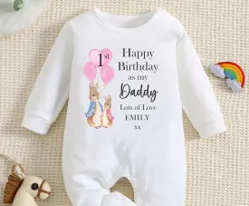 Happy First Birthday Mummy Baby Outfit (First Birthday 1st Birthday Daddy Dad Birthday l New Dad Gift)