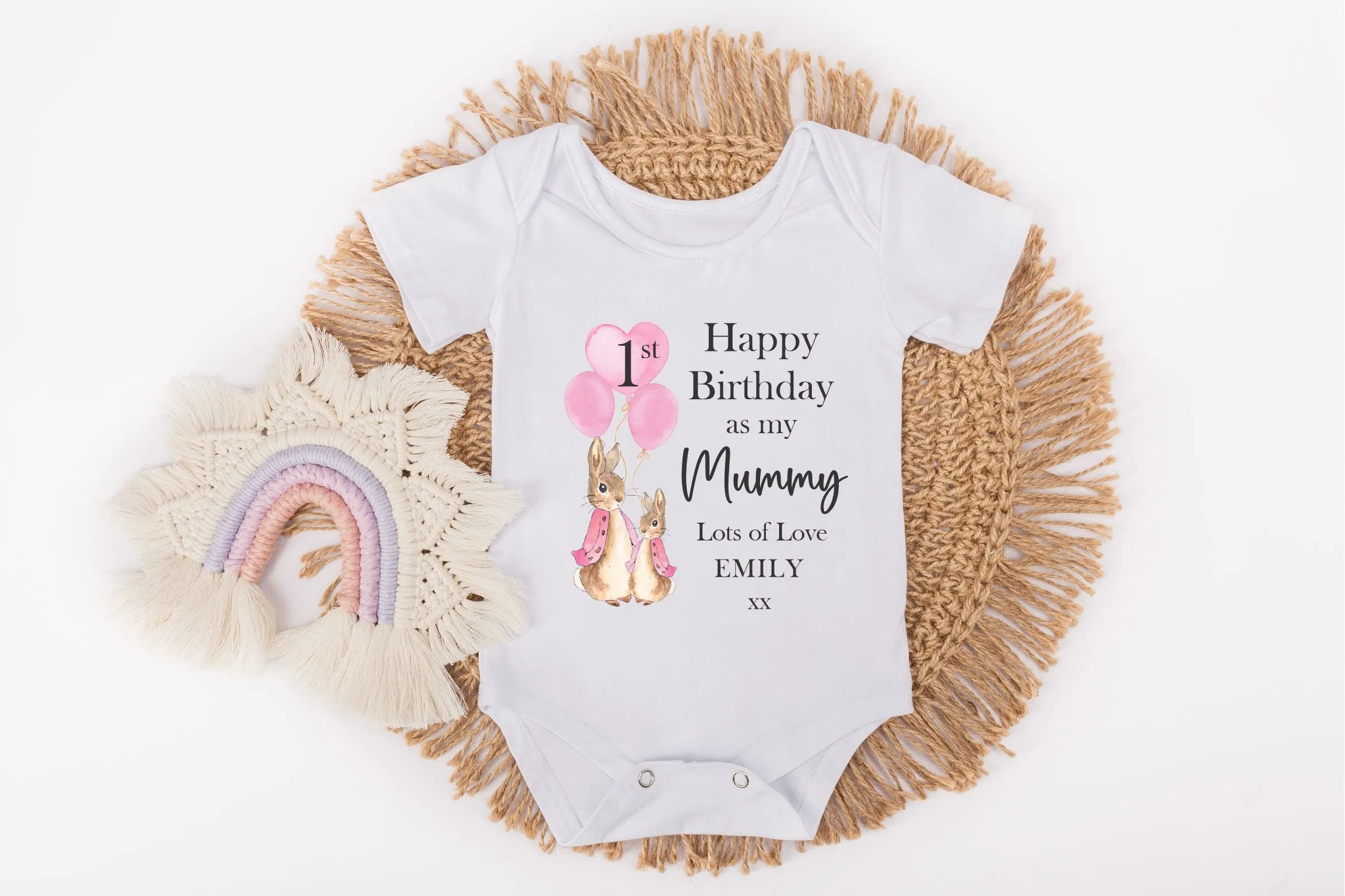 Happy First Birthday Mummy Baby Outfit (First Birthday 1st Birthday Daddy Dad Birthday l New Dad Gift)