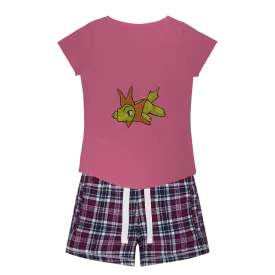 Hedghum Women's Sleepy Tee and Flannel Short