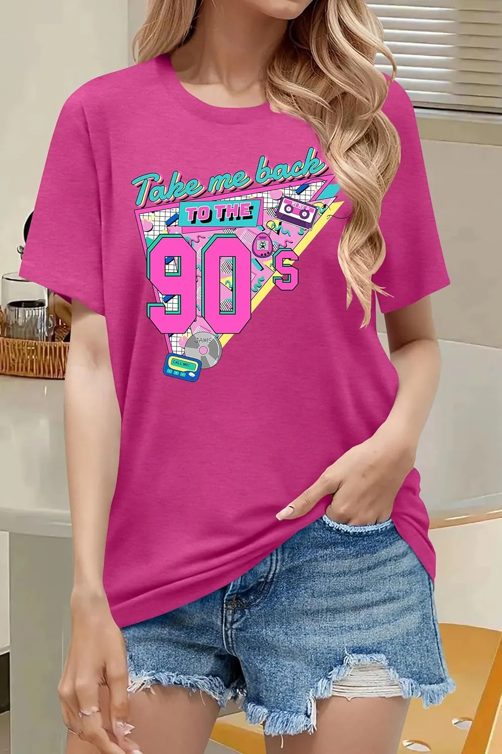 LAZYCHILD 90s Shirt for Women: 90s Outfit T-Shirt Vintage Neon Raised on 90s Country Music Rock Band Tops
