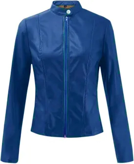 LCMTWX Womens Faux Leather Zip Up Moto Biker Jacket Long Sleeve Outwear Cool Slim Jacket Coat for Vacation Slim Lapel Women