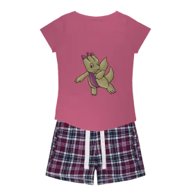 Liloon Women's Sleepy Tee and Flannel Short