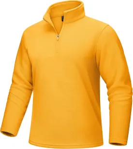 MAGCOMSEN Men's Quarter-Zip Pullover Polar Fleece Sweatshirt Stand Collar Long Sleeve Shirt for Men Thermal Winter Fall