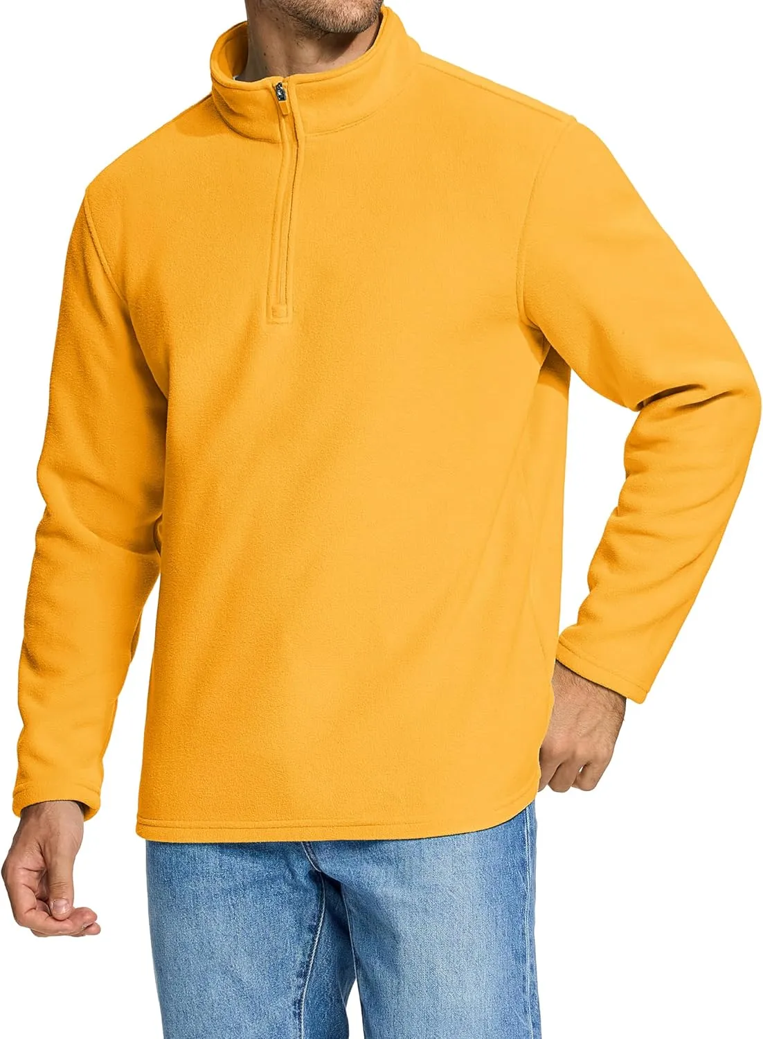 MAGCOMSEN Men's Quarter-Zip Pullover Polar Fleece Sweatshirt Stand Collar Long Sleeve Shirt for Men Thermal Winter Fall