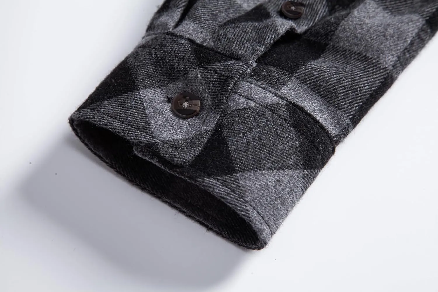 Mens Flannel Plaid Shirts Regual Fit Casual Long Sleeve Button Down Fleece Shirts