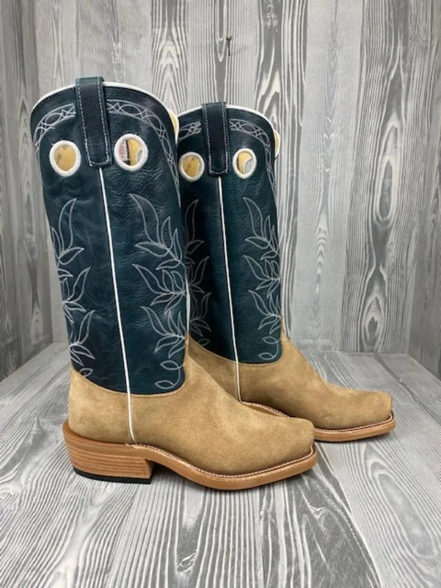 Olathe Mesquite Beeswax Rough Out with 15" Indigo Navajo Bison Tops