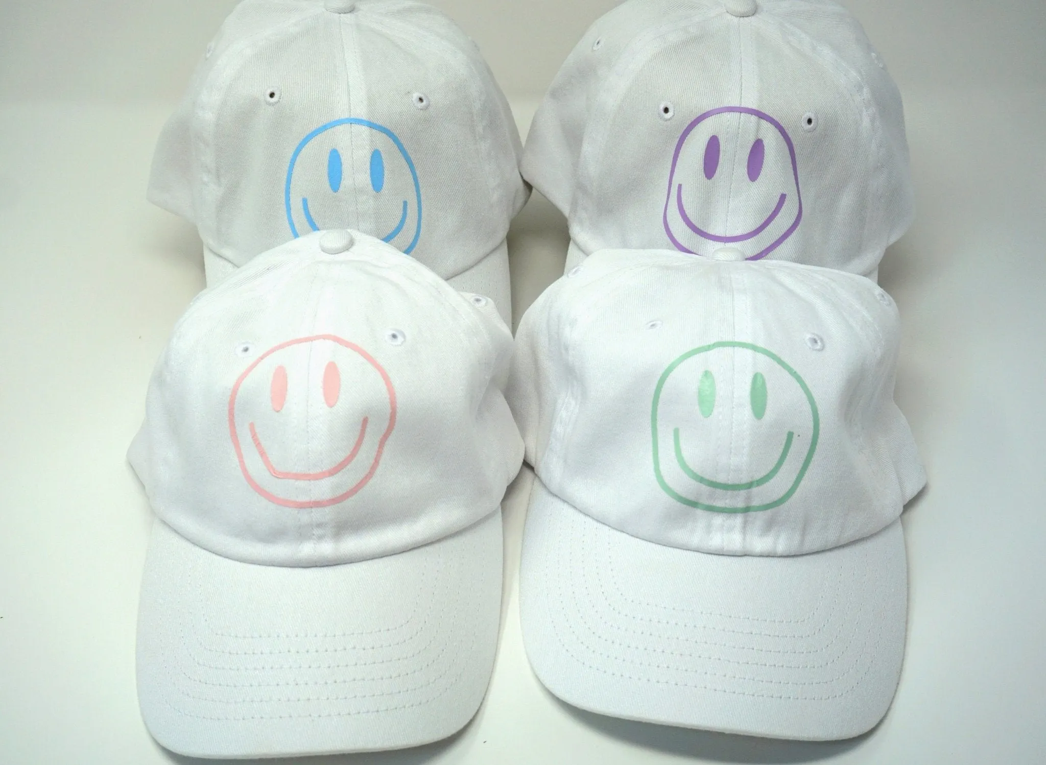 Pastel Retro Smiley Face Dad Hat