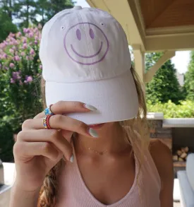 Pastel Retro Smiley Face Dad Hat