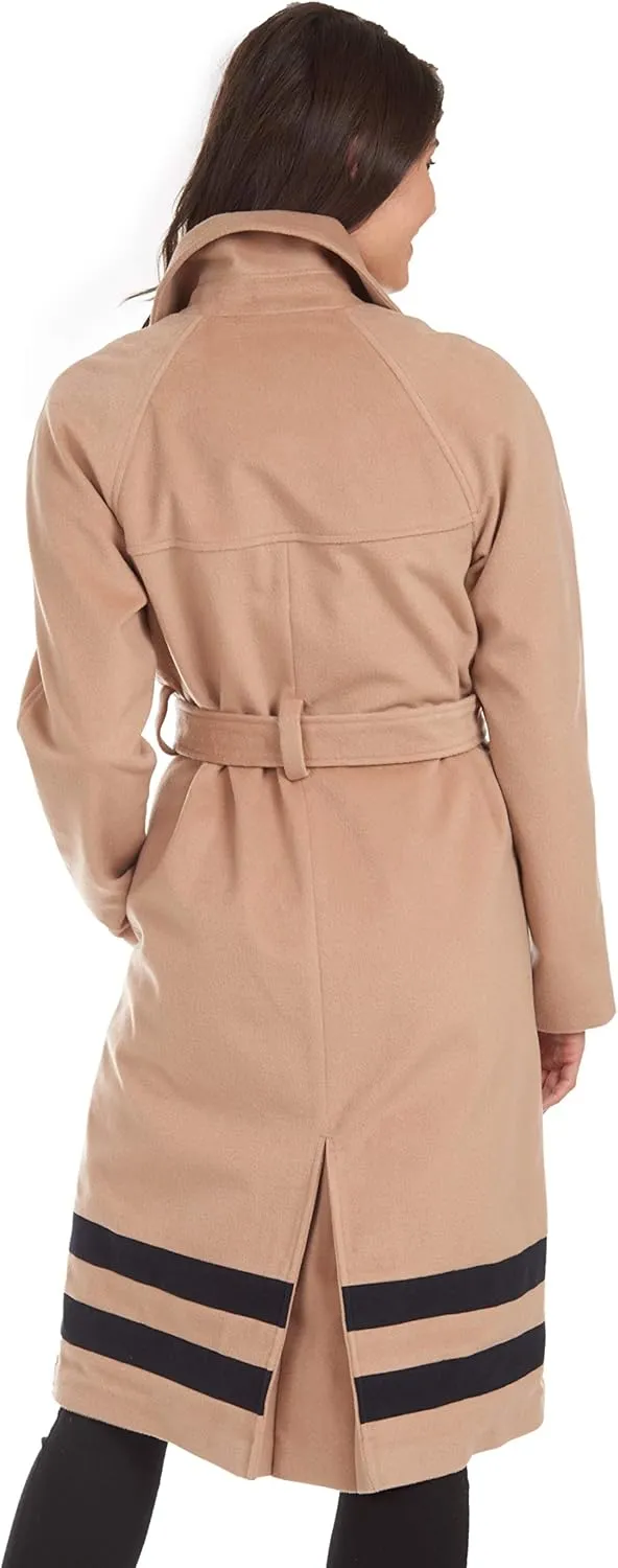 RACHEL Rachel Roy Women's Border Design Belted Wrap Trench Coat
