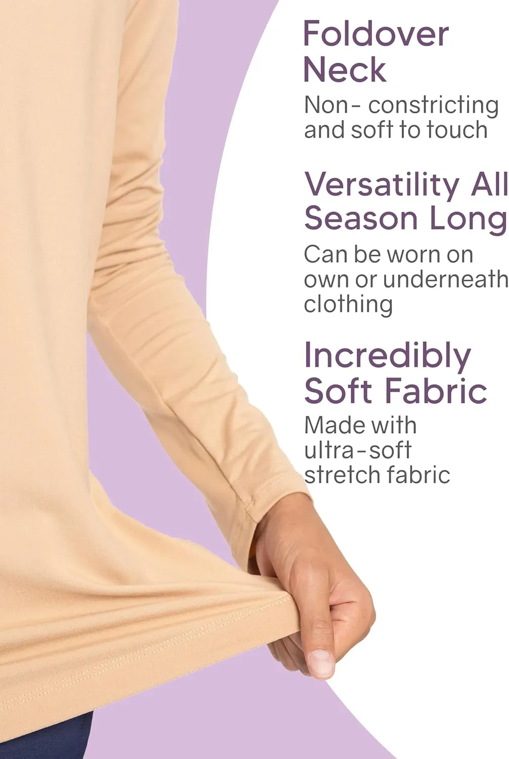 STRETCH IS COMFORT Oh So Soft Boy's Long Sleeve Poly Spandex Turtleneck