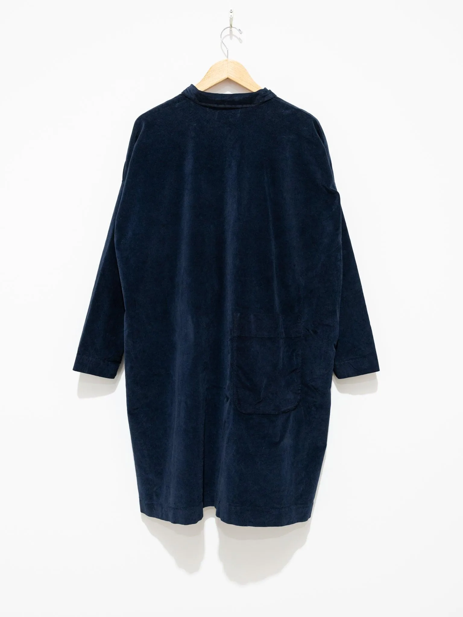 Velvet Collar Dress - Navy