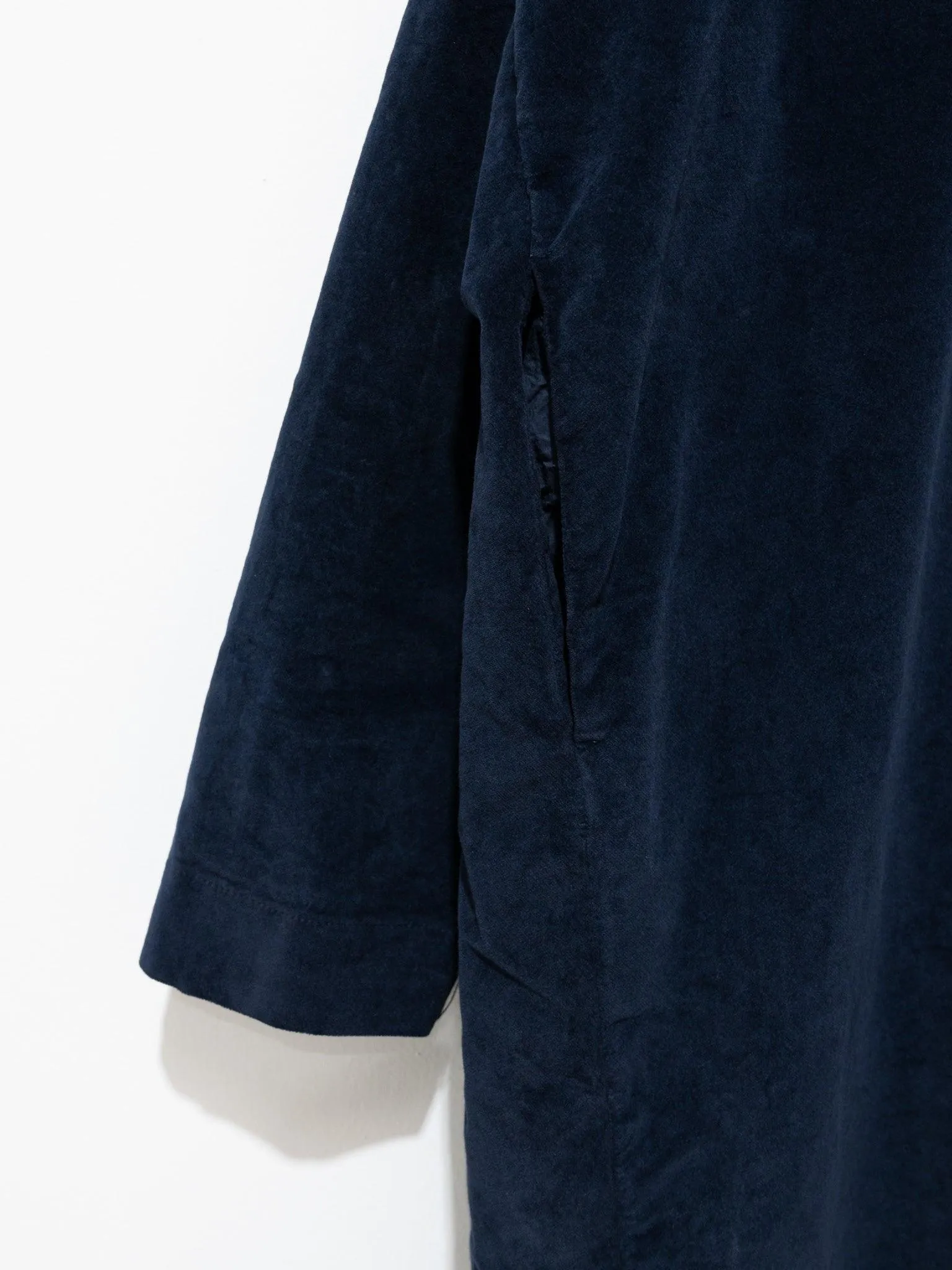 Velvet Collar Dress - Navy