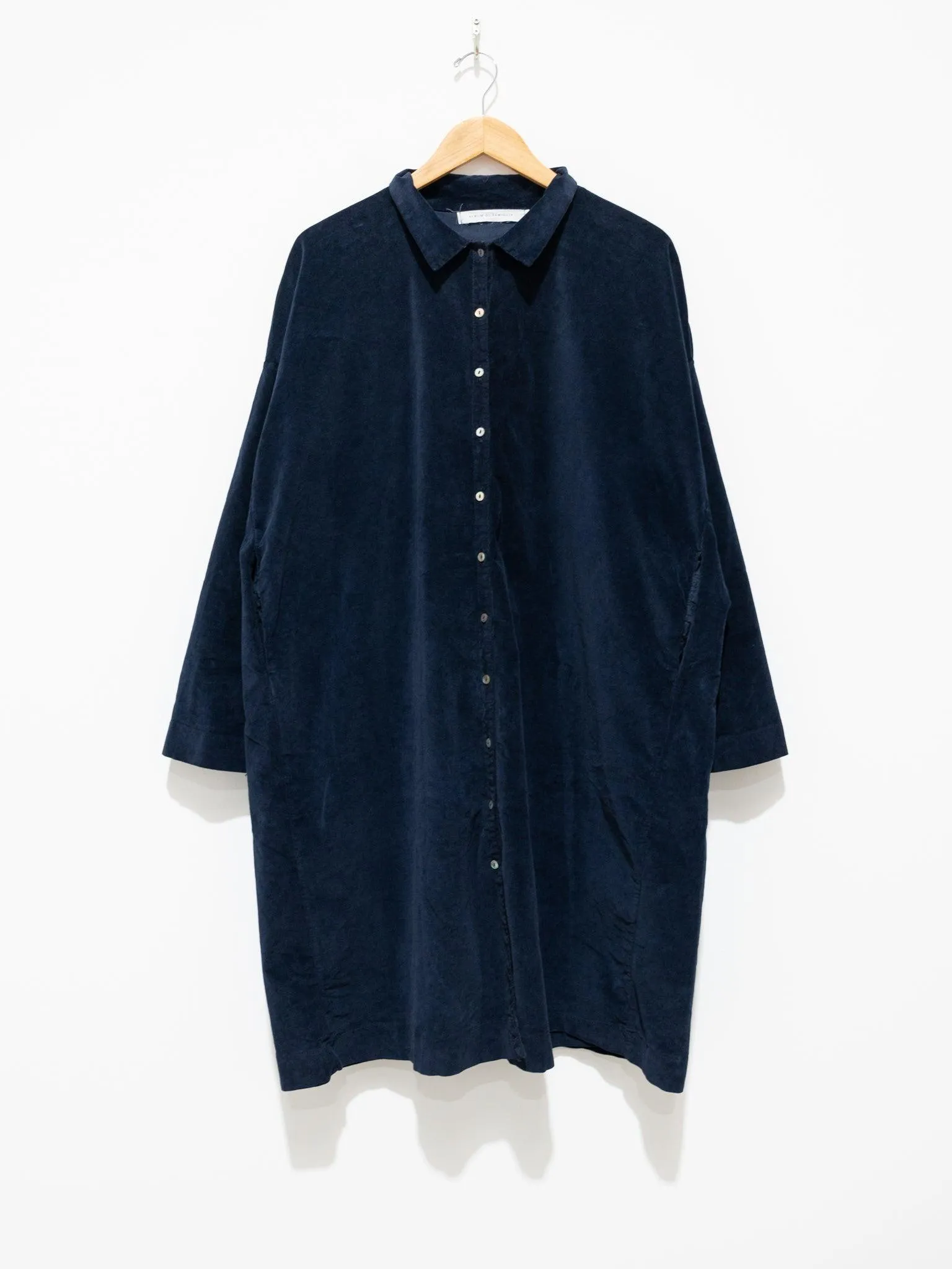 Velvet Collar Dress - Navy