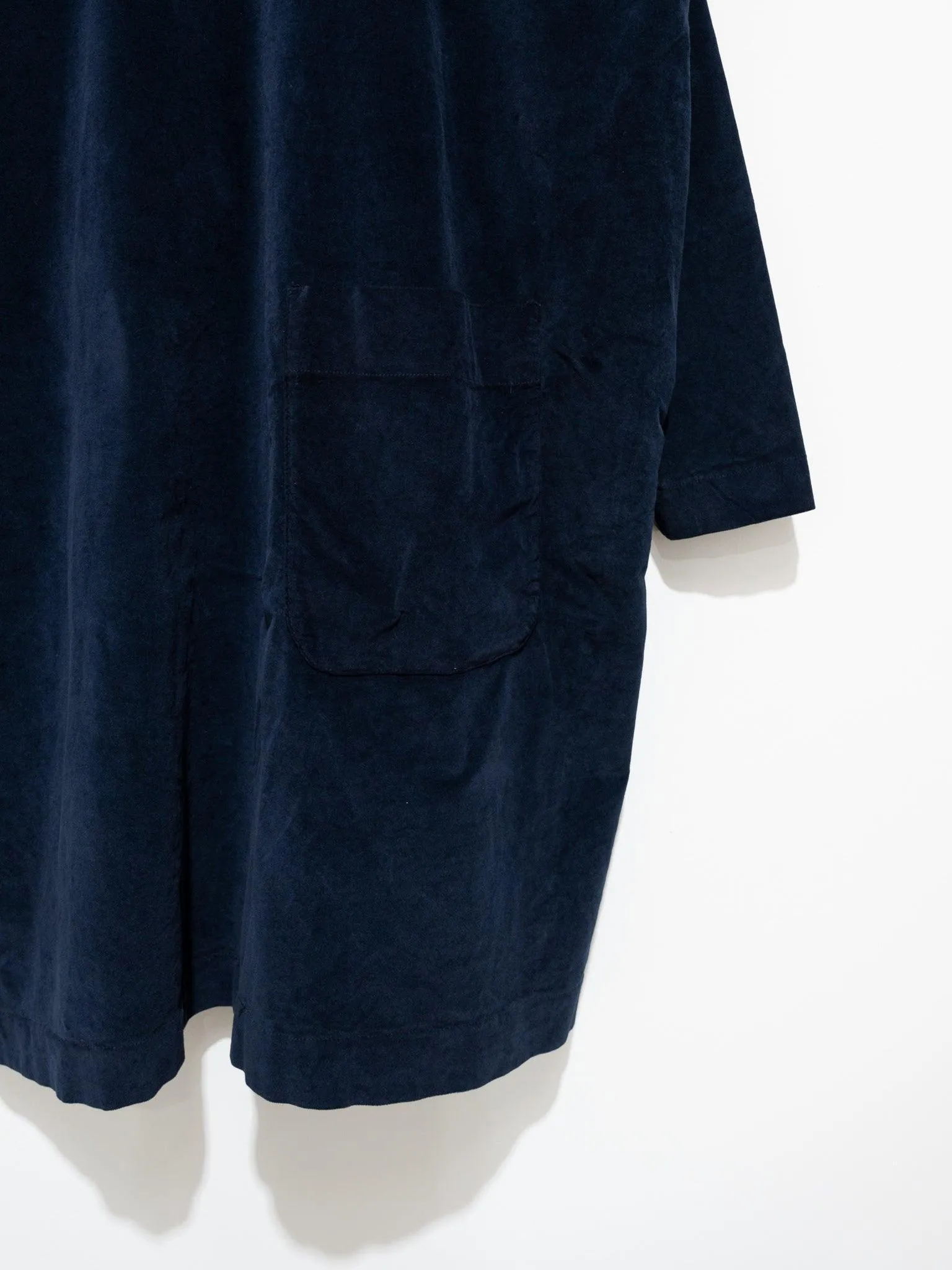 Velvet Collar Dress - Navy