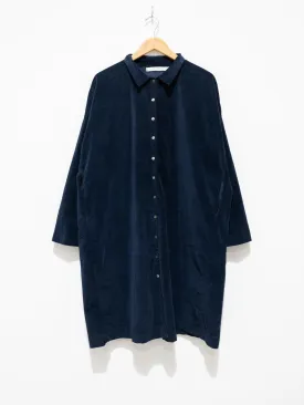 Velvet Collar Dress - Navy