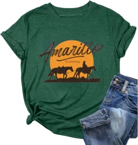 Women Retro Western Country Music Shirts Cowboy Gift Graphic Tees Short Sleeve Music Band Tshirt Tops