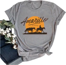 Women Retro Western Country Music Shirts Cowboy Gift Graphic Tees Short Sleeve Music Band Tshirt Tops