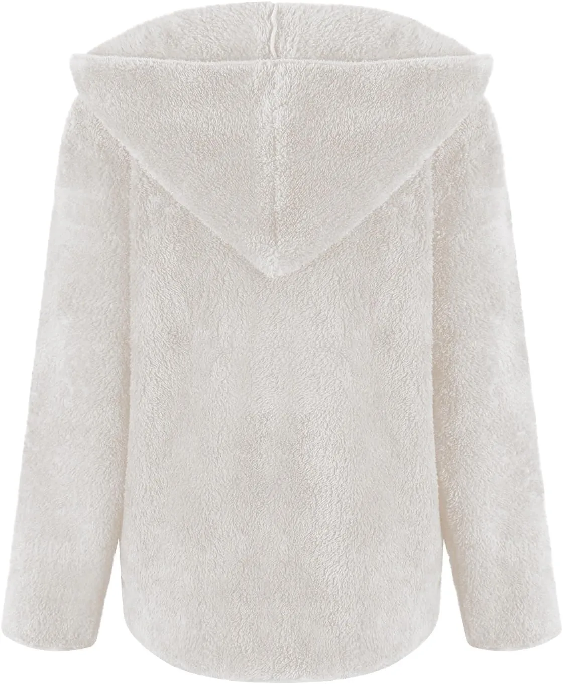 Womens Sherpa Jacket Oversized Fuzzy Fleece Teddy Coat Slouchy Open Front Hooded Cardigan with Pockets Winter Clothes