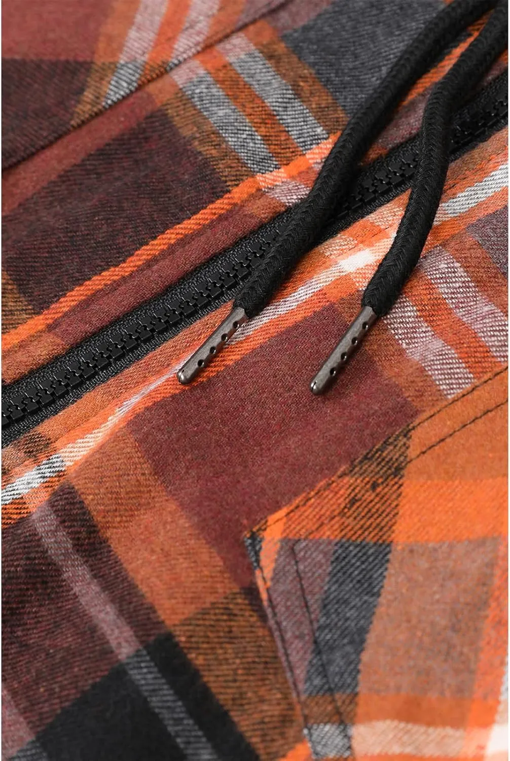 ZENTHACE Mens Sherpa Lined Flannel Shirt Jacket with Hood,Plaid Shirt-Jac,all Sherpa Lining